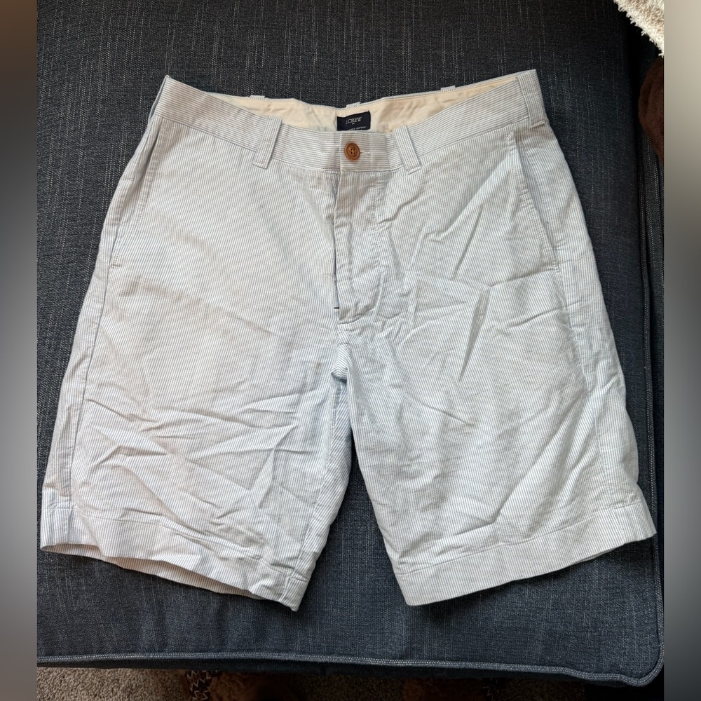 Jcrew Men's Light blue and white seersucker Shorts